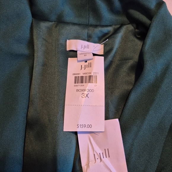 J. Jill Woman's size 3X Jacket Blazer Celtic Dress Coat Kelly Green Boxwood NWT - Picture 2 of 8